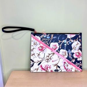 White House Black Market Floral Flat Clutch